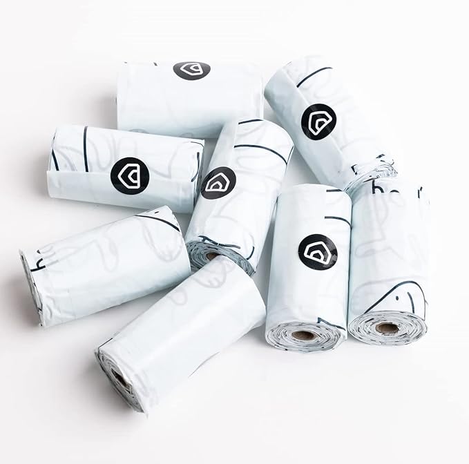 Diggs Dog Poop Bags (8-Rolls) - Durable & Odor Resistant Pet Waste Bags Refill Pack - One-Hand Dispensing, Innovative No-Tear Pet Products - 120 Bag Count