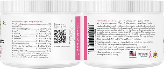 Wholistic Pet Organics WholeBiotics - Daily Dog Probiotics for Digestive Health Support & Immune Boost - 9 Strains - Prebiotics & Probiotics for Dogs & Cats - Gut Health for Dogs - 1 Oz - 28 Scoops