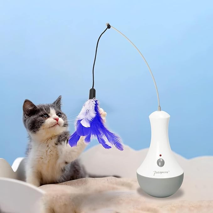 DOEL Replacement Feather Wand for Cat Toys Automatic Electric Tumbler Cat Exercise Toy for Play Kitten Teaser Feather