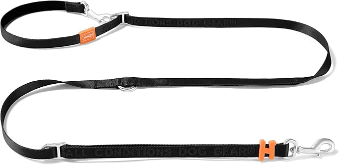 HOWGO Hands Free Dog Leash with Padded Handle,Multifunctional Crossbody Waist Leash for Walking Running Jogging Training,7.5 FT Nylon Adjustable Length for All Breeds(Black, Ultralight)