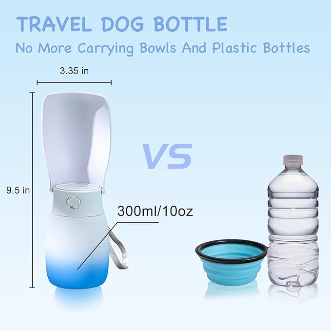 Outdoor Dog Water Bottle Portable,Food Grade Plastic Travel Water Bowl for Dogs,Dog Water Bowl Dispenser for Puppies Small Medium Large Dogs,Pet Accessories for Walking Hiking,Dog Gifts