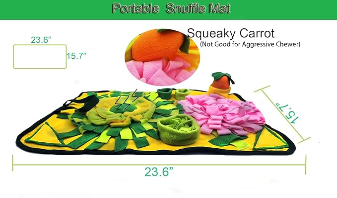 Dogs Snuffle Mat Pet Feeding Mats Puppy Sniffing Pad,Cat Doggies Interactive Puzzle Toys for Multiple Breeds Encourages Natural Foraging Skills,Training and Stress Release (Yellow)