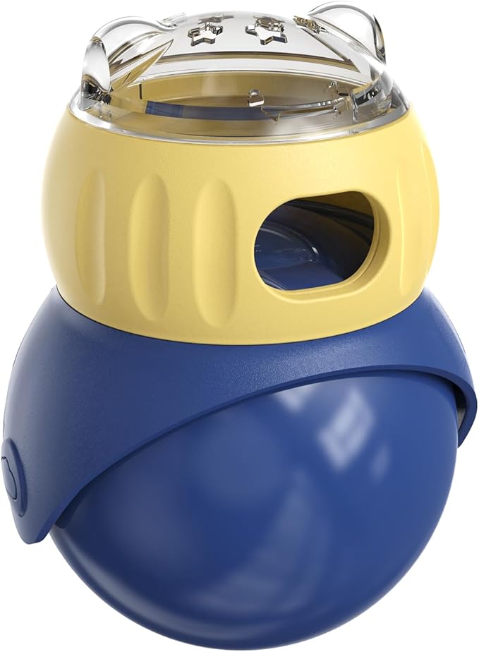 Cat Interactive Dispening Toys, Slow Food Feeder Toy, Puzzle Food Toy, Interactive Playing Toy, Kitty Mind Game with Rolling Play