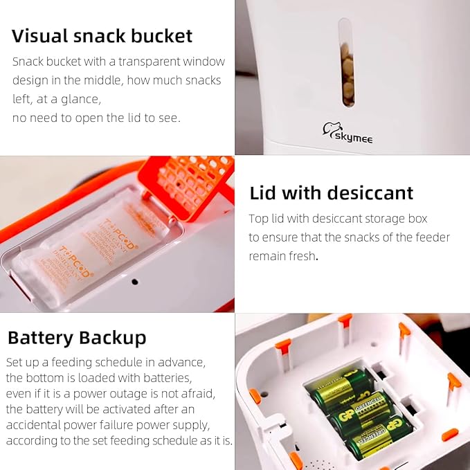 SKYMEE 8L/12L 2.4G & 5G WiFi Aautomatic Large Dog Feeder & Automatic cat feeders -1080P Full HD Pet Camera Treat Dispenser with Night Vision and 2-Way Audio