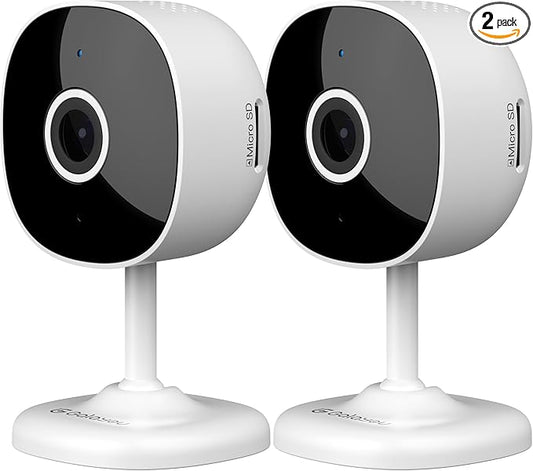 Galayou Indoor Home Security Cameras - 2K WiFi Surveillance Camera with Two-Way Audio for Baby/Pet/Dog/Nanny, Smart Siren with Phone App, SD/Cloud Storage, Works with Alexa & Google Home G7-2PACK