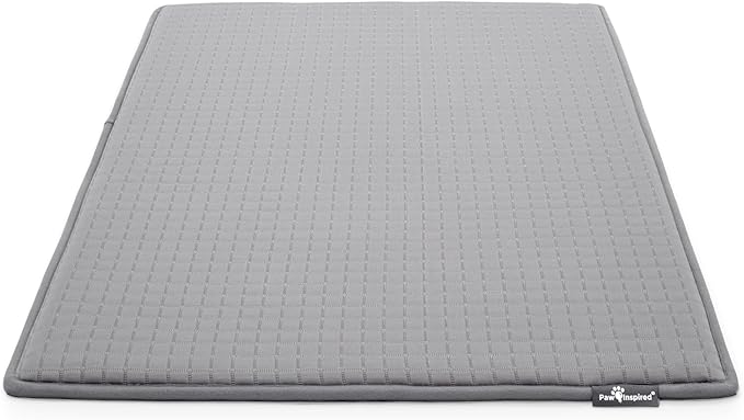 Paw Inspired Cooling Orthopedic Crate Pad for Dogs, Washable Memory Foam Dog Cooling Mat (35x22 Inch Medium/Large Size for 36 Inch Kennel, Gray)