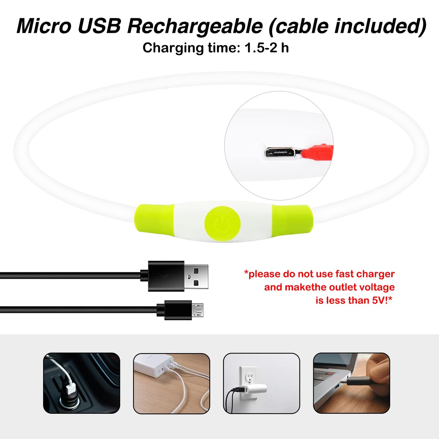 Light Up Dog Collars, USB Rechargeable Dlitk LED Dog Collar 1 Count, TPU Cuttable Size Glow Collar for Dogs, Dog Collar Light, Please Do Not Use Fast Charging (Cyan)