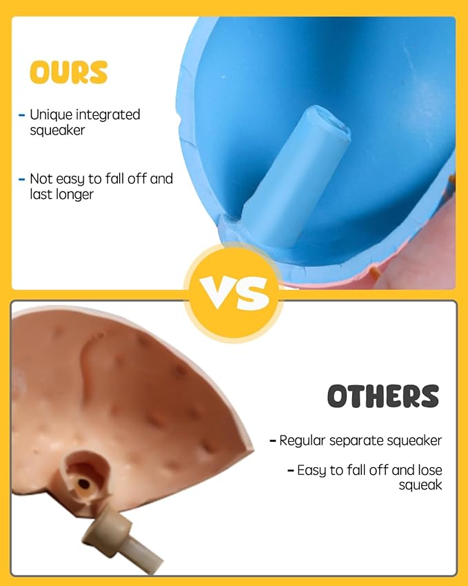 SCHITEC Dog Squeaky Toy Balls, Interactive Squeak Puppy Balls for Fetch Play, Latex Rubber Pet Toy for Puppies Mini Breed Small Dogs