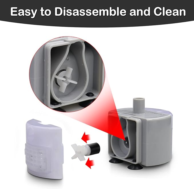 Cat Water Fountain Pump,Cat Fountain Pumps Replacement SMA-800 Submersible Motor,Pet Water Fountain Pump for Stainless Steel Cat Water Dispenser (Pump)