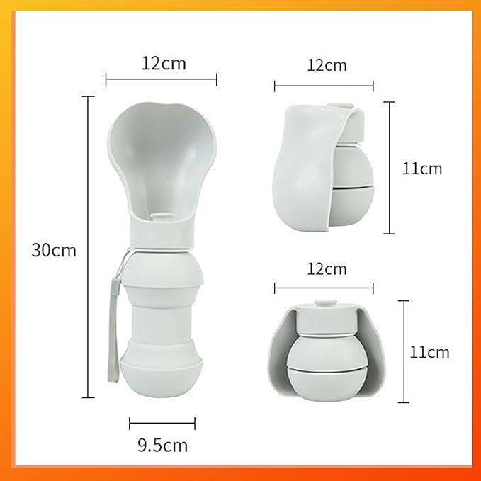 BMN Portable Dog Water Bottle, Collapsible Pet Water Bottle,Large Capacity for Big Dogs, Leak-Proof Travel Dispenser, Foldable Bowl for Hiking Walking Outdoors,19oz