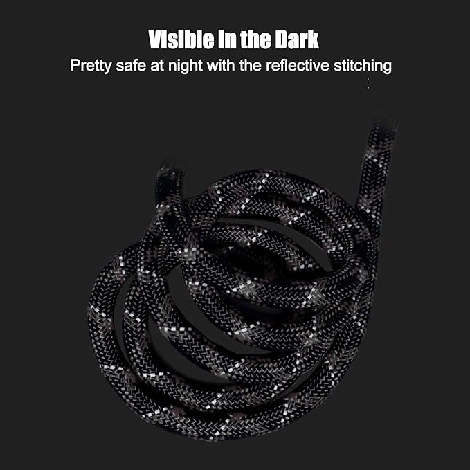 Hands Free Dog Leash(8.5ft), 8 in 1 Multifunction Nylon Double Leash for Dogs,1.2cm Adjustable Waist with Reflective Stitching for Training -Grey