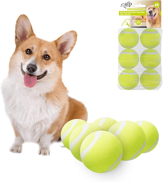 ALL FOR PAWS Dogs Ball Toy, 2" Dog Safety Balls Toy with High Bounce, Exercise and Play Interactive Dogs Tennis Balls Suitable for Ball Launchers