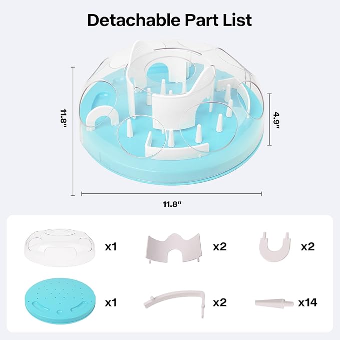 PAWISE Interactive Cat Puzzle Feeder,Adjustable Slow Feeder Toy for Indoor Cats, Non-Slip, Food-Safe Cat Enrichment Toys,Food Treat Dispenser,Mental Stimulation Toys for Bored Cats