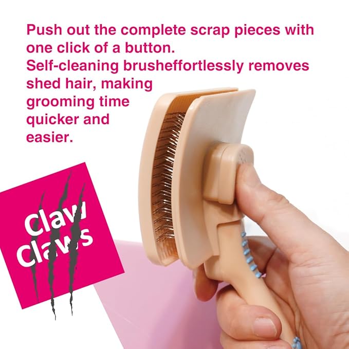 Pet Slicker Brush for Large Dogs, Wooden Handle with Stainless Steel Soft Pins, Gently Remove Tangled, Loose Undercoat and Mats Hair, Pet Grooming Tool, Wool Needle Felting Brush (8" Quick Cleaning)