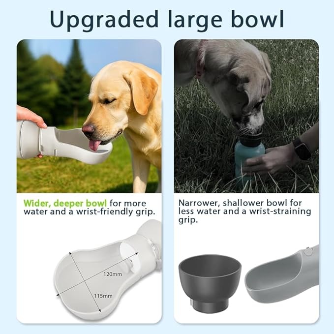 BMN Portable Dog Water Bottle, Collapsible Pet Water Bottle,Large Capacity for Big Dogs, Leak-Proof Travel Dispenser, Foldable Bowl for Hiking Walking Outdoors,19oz