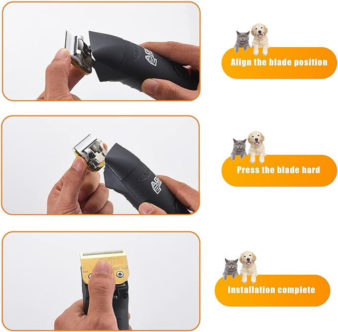 Andis/Oster A5/Wahl KM-10 Series Compatible 7F Dog Grooming Blades - 3PCS Detachable Gold 7FC