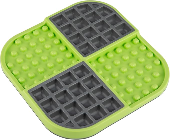 LickiMat Slomo, Dog Slow Feeders Lick Mat, Boredom Anxiety Reducer; Perfect for Food, Treats, Yogurt, or Peanut Butter. Fun Alternative to a Slow Feed Dog Bowl, Green