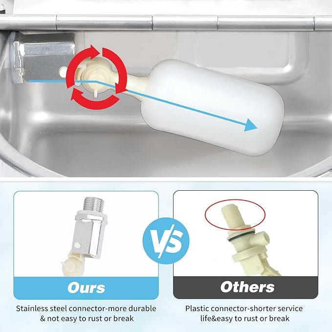 BWOGUE Automatic Water Dispenser for Dogs, 1 Gallon Outdoor Automatic Dog Water Bowl with Float Valve Stainless Steel Dispenser Fit 1/2'' and 3/4'' GHT Faucet for Dog Horse Chicken