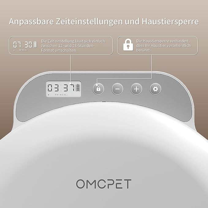 Automatic Cat Feeder Wet Food, Whisker-Friendly Automatic Cat Food Dispenser True 4-Meal Design with Locking Lid, Smart Timer Feeder for Wet Cat/Dog ,2-Ice Packs, Easy to Clean (White-1)