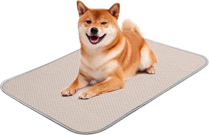Summer Dog Cooling Mat Washable Ice Silk Self Cool Pad for Small Dogs and Cats, 27x22in Pet Sleeping Pad for Crate, Bed, Indoor & Outdoor Floor, Car Seats