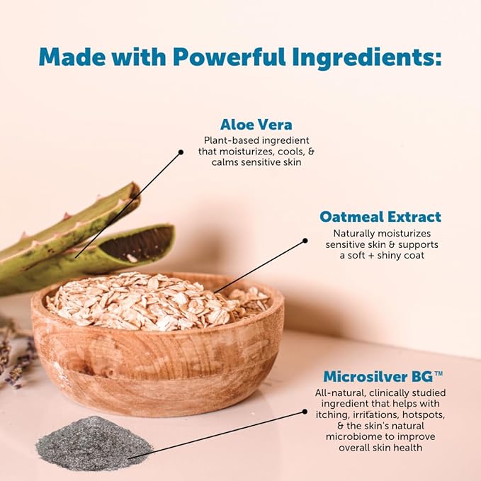 Restore + Soothe 2 in 1 Shampoo + Conditioner for Sensitive Skin for Dogs & Cats - Dog Skin and Coat Supplement - Soothes Itching, Irritation and Hot Spots (Coconut) - 16oz