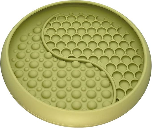 Lick Mat for Dogs, Silicone Slow Feeder Licking Mat with Non-Slip Suction Cups, Freeze-Friendly Lick Bowl for Enrichment Play, Anxiety Relief & Keeps Busy (8.0" x 1.4" Green)