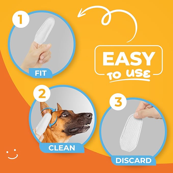Dog Ear Cleaner Wipes – Finger Wipes for Dogs and Cats – Cleaning, Soothing, & Deodorizing Itchy Ears – Pet Ear Relief Solution (Coconut)