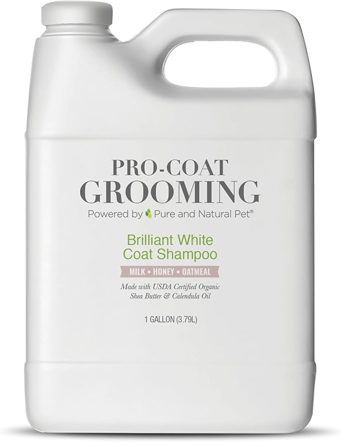 Pro-Coat Grooming Brilliant White Coat Shampoo (Oatmeal, Milk, & Honey) 1 Gallon