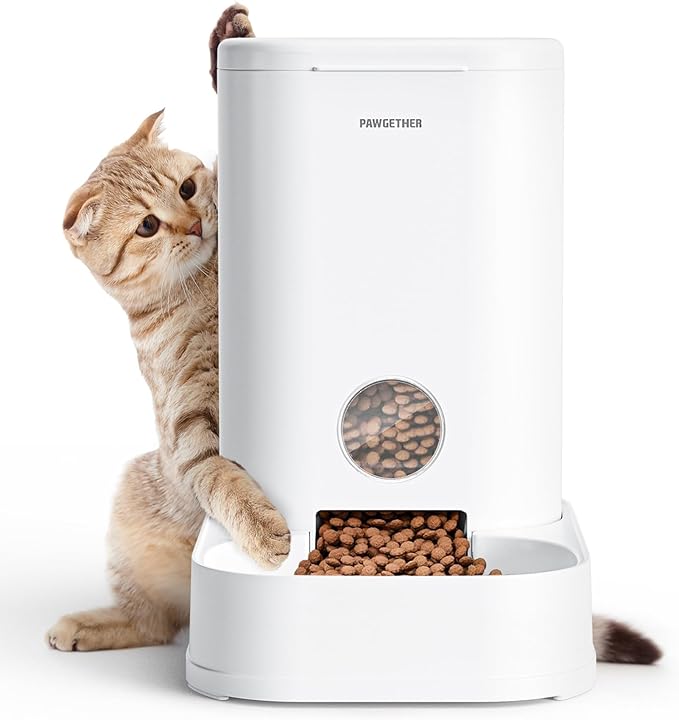PAWGETHERยฎ Gravity Cat Feeder, Self-Dispensing Dog Food Dispenser, Pet Food Station 1 Gallon/3.5L Capacity Automatic Pet Feeder Cat & Dog Food Bowl, Easy to Fill