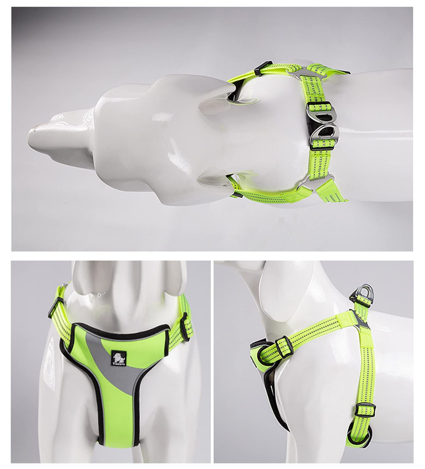 TRUE LOVE Dog Harness TLH5991 Anti Pull Safety Vest Step-in Style Harness for More Comfort and Less Tug Reflective Pet Harness by Truelove Neon Yellow