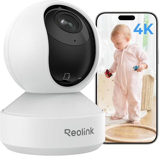 REOLINK Smart 4K UHD Pan & Tilt Dual-Band Wi-Fi 6 Indoor Security Camera with 3X Optical Zoom, Auto-Tracking, People/Pet Detection, Crying Sound Detection, Privacy Mode, and Bluetooth Setup, E1 Zoom