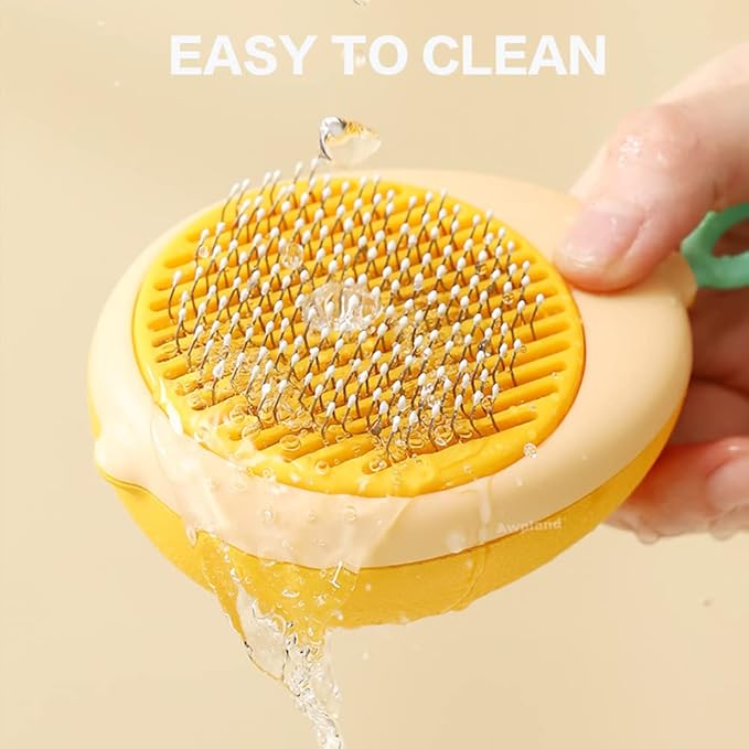 Lemon Cat Brushes for Indoor Cats, Cute Deshedding Dog Brush with Release Button, Small Dog Brushes for Grooming and Shedding Long or Short Haired Kitten Puppy Rabbits
