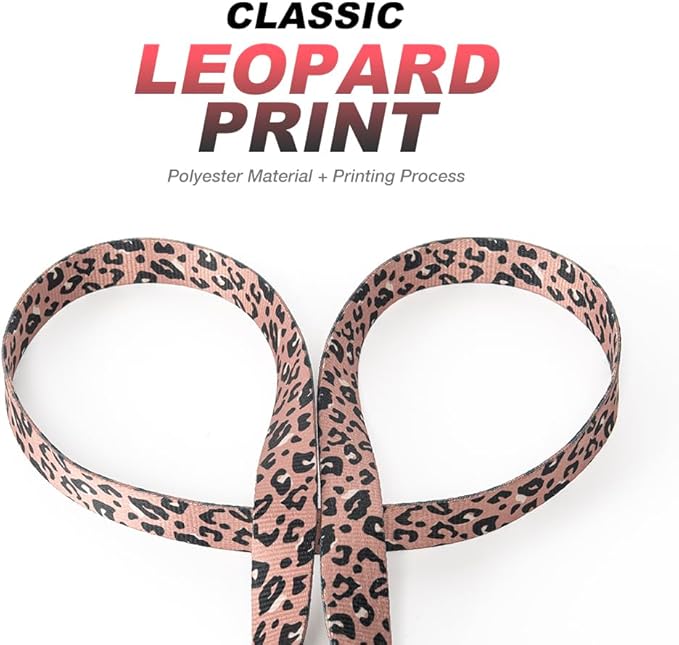 TSPRO Hands Free Dog Leash for Medium to Large Dogs, Adjustable Durable Leash with Comfortable Safety Padded Handle, Heavy Duty Metal Clasp for Walking, Running, Training (Leopard Print)