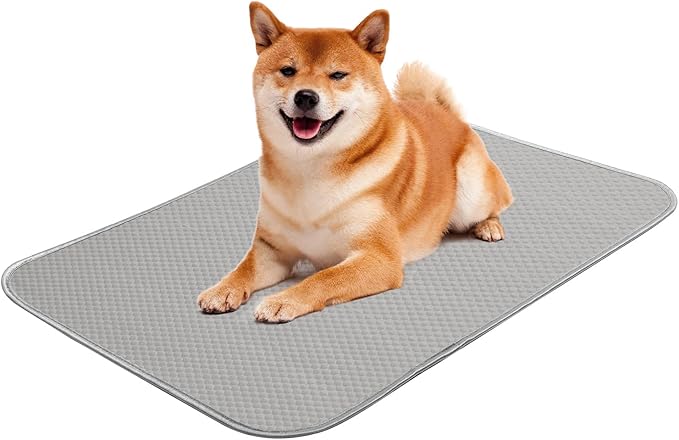 Summer Dog Cooling Mat Washable Ice Silk Self Cool Pad for Small Dogs and Cats, 27x22in Pet Sleeping Pad for Crate, Bed, Indoor & Outdoor Floor, Car Seats