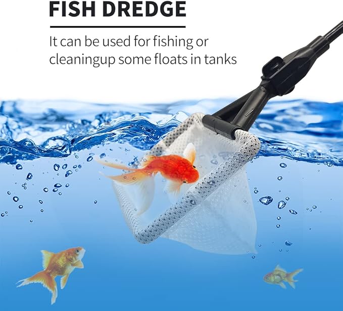 Fish Tank Cleaning Tools, 6 in 1 Aquarium Cleaning Tools, Fish Tank Cleaner with Adjustable Long Telescopic Handle,Multifunction Aquarium Cleaner for Saltwater Freshwater Fish Tank Cleaning Kit