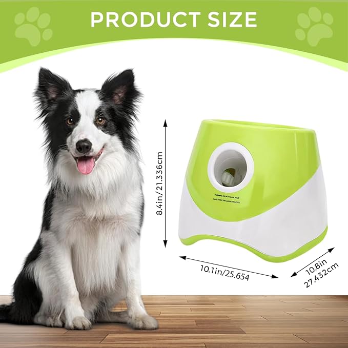 Automatic Ball Launcher for Dogs, Interactive Dog Ball Thrower with 12pcs 58mm ETPU Tennis Balls, 3 Range Modes, One Button Control, Support C-Type Charging