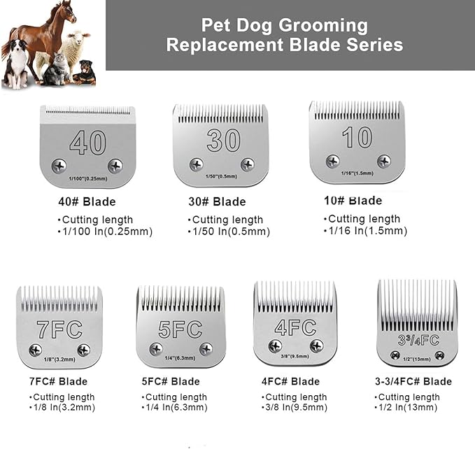 2PCS 30 Blades Dog Grooming Blades Compatible with Andis Dog Clippers,Dog Clipper Blades Compatible with Oster A5,Wahl km10 Dog Clippers for Animal Dog Cat Horse,Stainless-Steel Blade Sharp