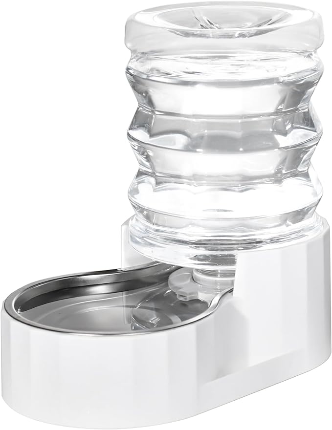 RIZZARI Dog Water Bowl Dispenser: 5L Automatic Stainless Steel Gravity Feeder - Large Capacity Ideal for Indoor and Outdoor Hydration