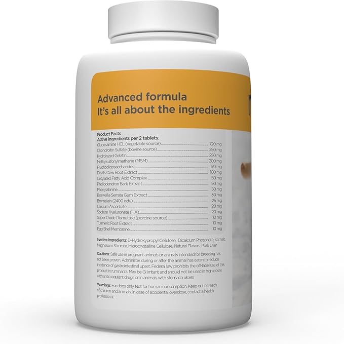 maxxipaws - maxxiflex+ Hip & Joint Supplement for Dogs with Glucosamine, Chondroitin, MSM & Collagen | Mobility, Flexibility & Discomfort Support | Senior, Adult & All Breeds | 120 Tablets