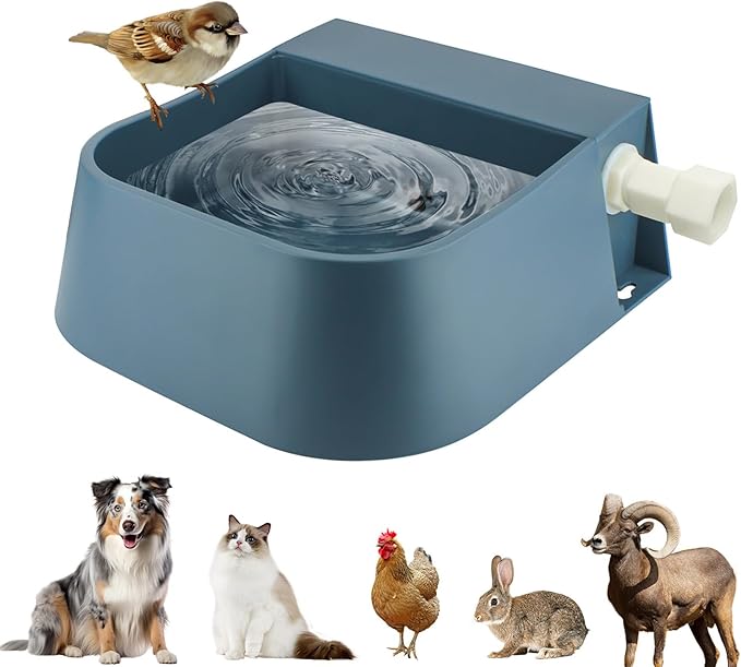 NAMSAN Automatic Dog Water Dispenser with Float Valve, 3/4'' Adapter, Outdoor Automatic Water Dispenser for Cats Chicken Animals, Goat Waterer, Livestock Water Trough