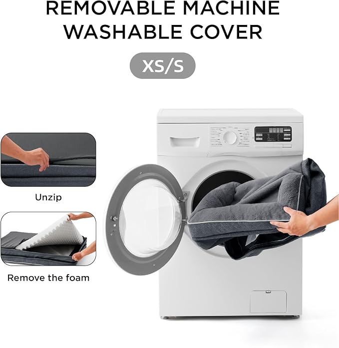 Made4Pets Orthopedic Dog Bed for Medium Dogs, Supportive Foam Medium Pet Bed Sofa with Washable Removable Cover, Waterproof Dog Couch Bed, Non-Slip Bottom and Egg-Crate Foam, Grey