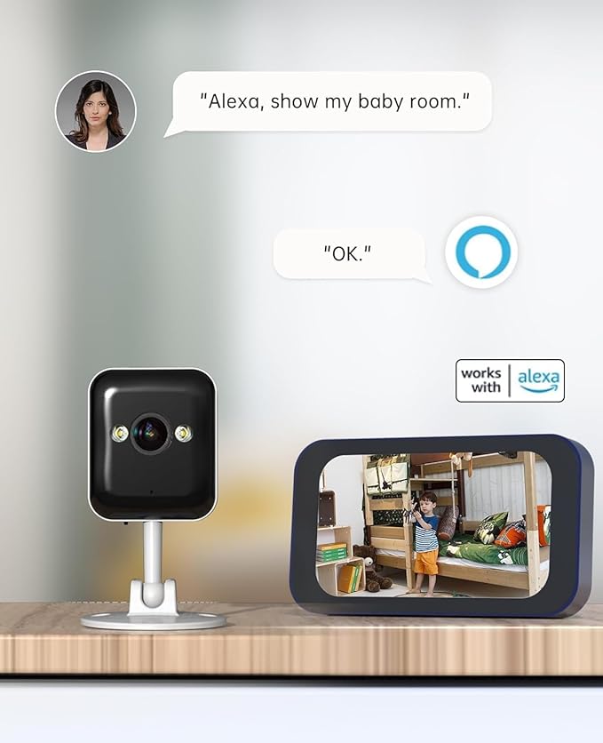 JOOAN 3MP Outdoor Security Camera WiFi Camera 【2.4G WiFi & Bluetooth & Color Night】 for Home Security Baby Pet IP66 Waterproof 2 Way Audio Motion Detection Siren SD/Cloud Storage Color Night Vision