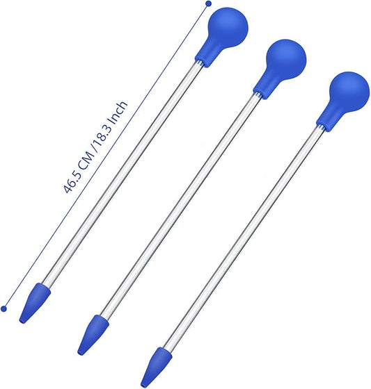 Aquarium Choice Coral Feeder Long Syringe Tube Liquid Fertilizer Feeder SPS HPS Marine Reef Coral Feeder Tool Fish Excreta Cleaner (3 Units 46.5CM/18.3 Inch)