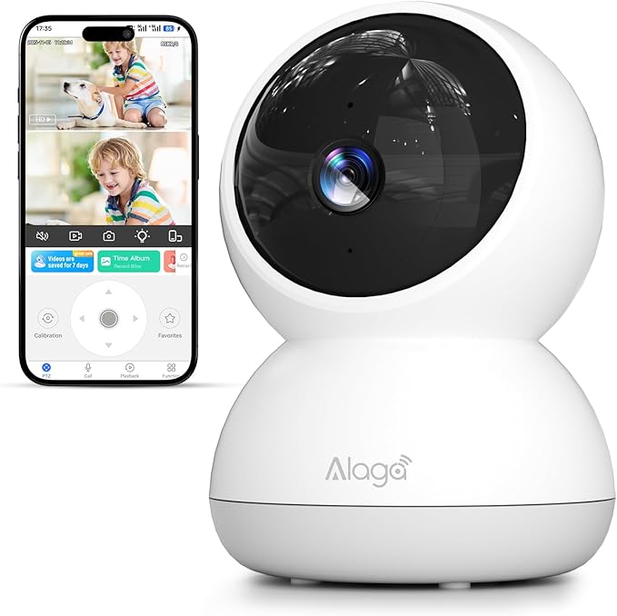 Indoor Camera, 3K HD Indoor Security Camera, 360° Pan/Tilt Pet Camera, 2-Way Audio, Siren, Night Vision, Baby/Pet Monitor with Phone App 2.4G and 5G WiFi, Compatible Alexa and Google Assistant