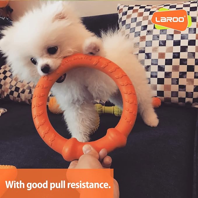 LaRoo Dog Flying Ring Toys, Floating Flying Dog Disc Toys, Summer Pet Training Outdoor Durable Chew Toys for Medium and Large Dogs