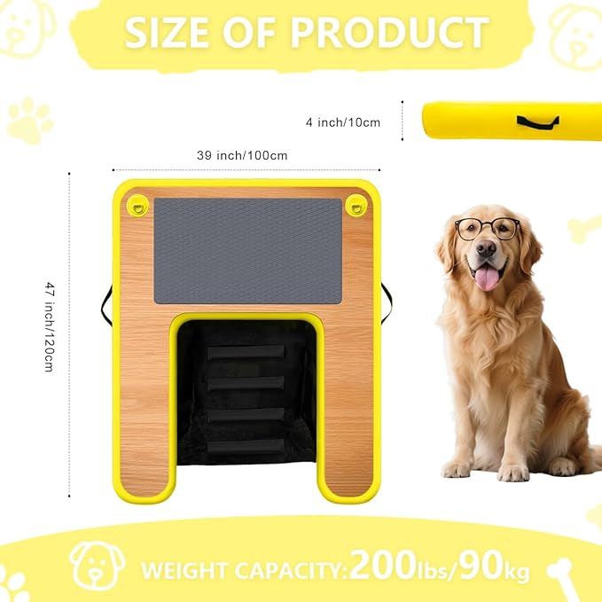 Inflatable Dog Boat Ramp Water Ramp for Pool, Float Floating Dog Ramps with Anti-Slip EVA for Lakes, Boats, Docks