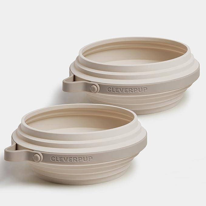 Large 7-Piece Bistro Box Dog Food Travel Kit, 12-Cup Kibble Storage, 2 Silicone Bowls, Mat & Scoop - Premium Portable Pet Food Kit for Weekends, Overnights, Daycare & Camping, Checkerboard