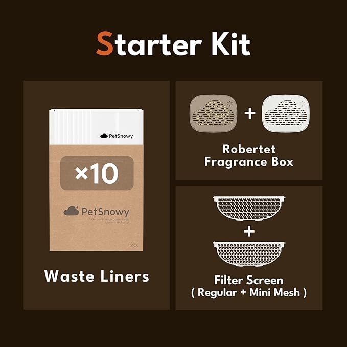 Self-Cleaning Automatic Cat Litter Box with Odor Control TiO2 System, Robot Litter Box with Auto-Packing, App Control, Large Cats & Multiple Cats (2025 Premium Version)