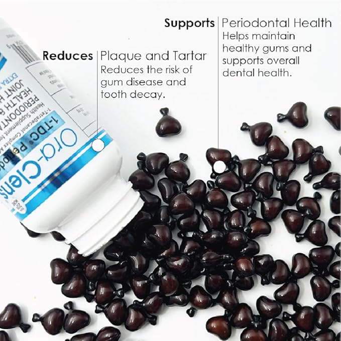 1-TDC Periodontal Supplement ES for Dog & Cat, Supports Oral, Hip & Joint Health, Muscle & Stamina Recovery, Skin & Coat Health, 120 Capsules