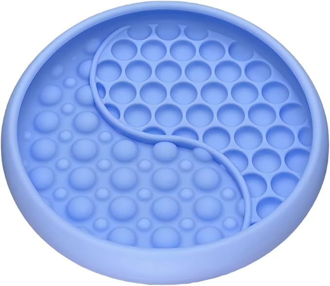 Lick Mat for Dogs, Silicone Slow Feeder Licking Mat with Non-Slip Suction Cups, Freeze-Friendly Lick Bowl for Enrichment Play, Anxiety Relief & Keeps Busy (6.0" x 1.0" Light Blue)